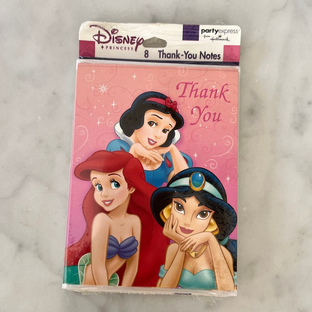 Vintage Disney Princess Thank You Cards / Set of 8